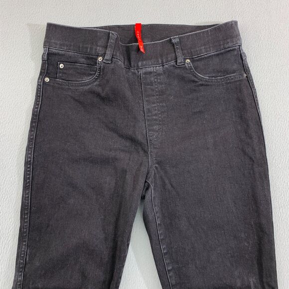 Spanx Ankle Skinny Jeans Women's Large Black Tapered Pull On 20278R - Picture 2 of 16
